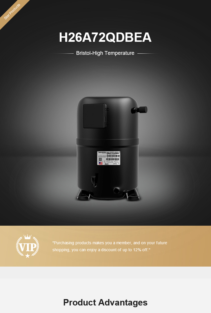 Bristol Compressor H26A72QDBEA, technical parameters pdf, structure diagram