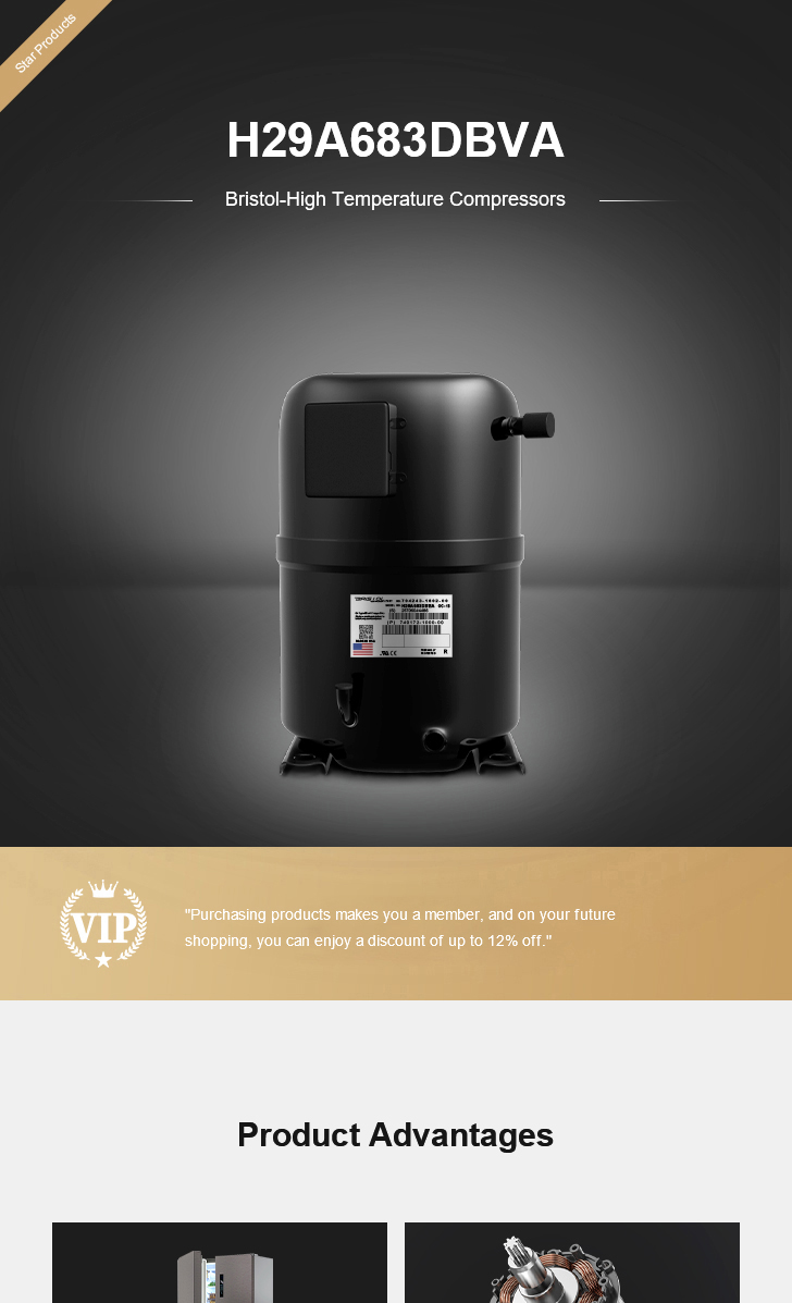 Bristol Compressor H29A683DBVA, technical parameters pdf, structure diagram