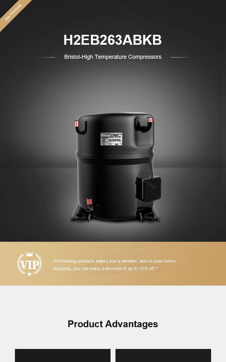 Bristol Compressor H2EB263ABKB, technical parameters pdf, structure diagram