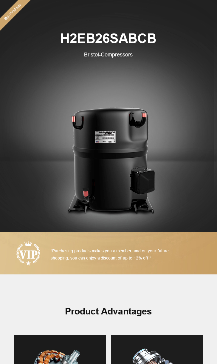 Bristol Compressor H2EB26SABCB, technical parameters pdf, structure diagram