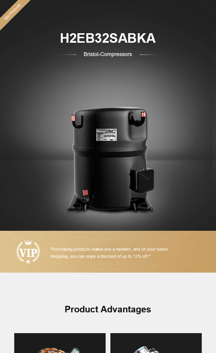 Bristol Compressor H2EB32SABKA, technical parameters pdf, structure diagram