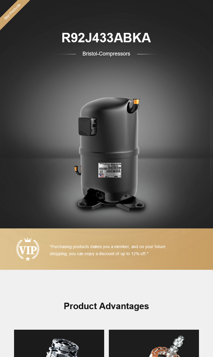 Bristol Compressor R92J433ABKA, technical parameters pdf, structure diagram