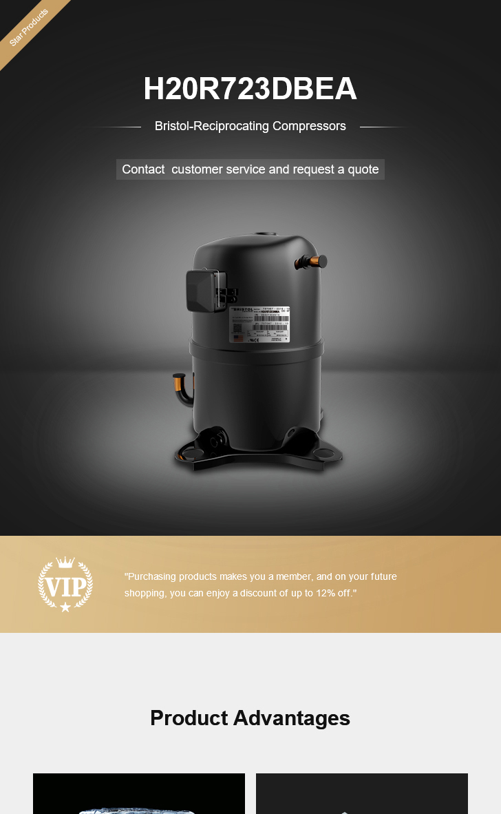 Bristol Compressor H20R723DBEA, technical parameters pdf, structure diagram