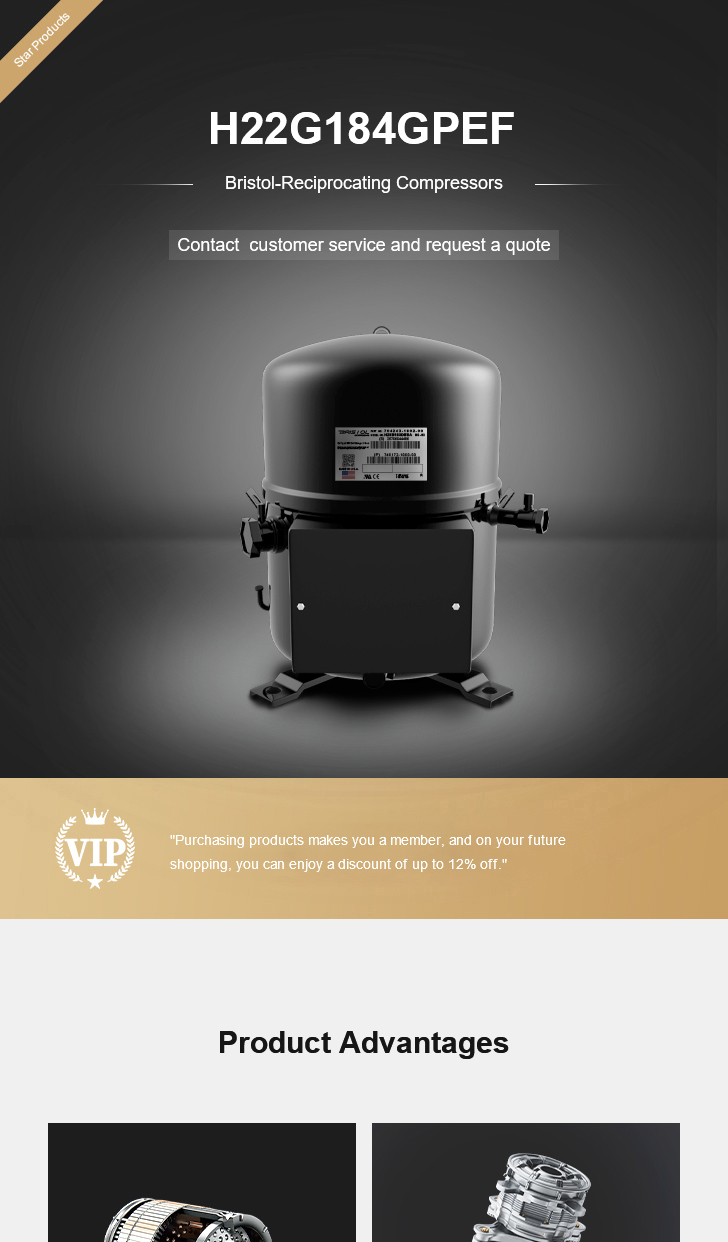 Bristol Compressor H22G184GPEF, technical parameters pdf, structure diagram