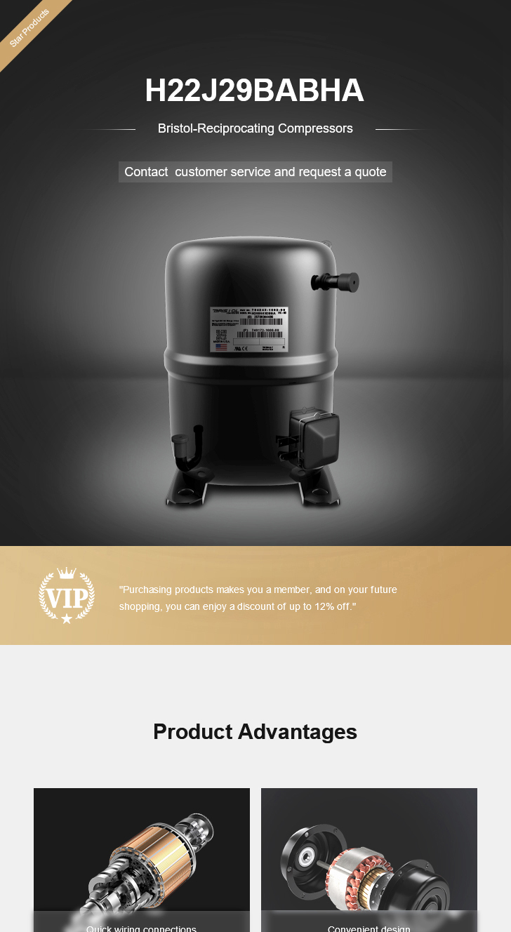 Bristol Compressor H22J29BABHA, technical parameters pdf, structure diagram