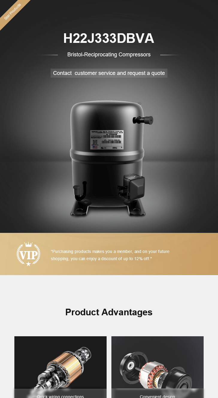 Bristol Compressor H22J333DBVA, technical parameters pdf, structure diagram