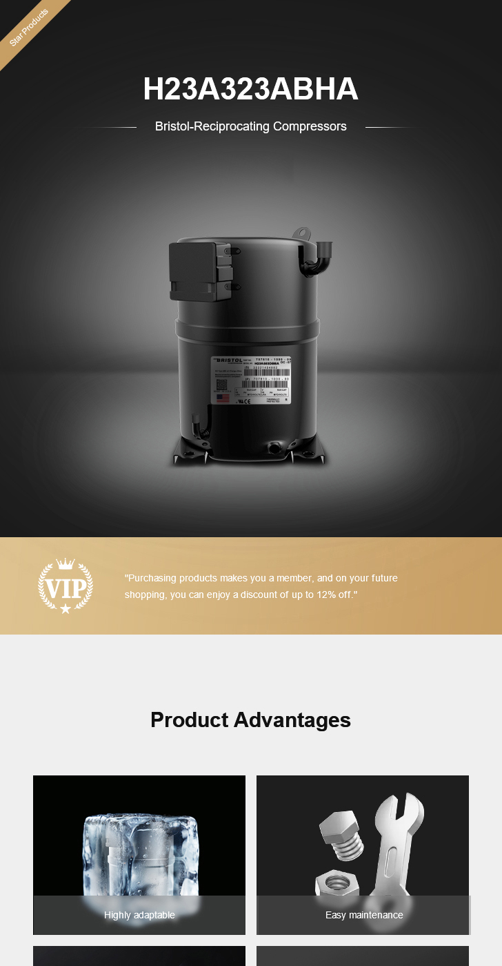 Bristol Compressor H23A323ABHA, technical parameters pdf, structure diagram