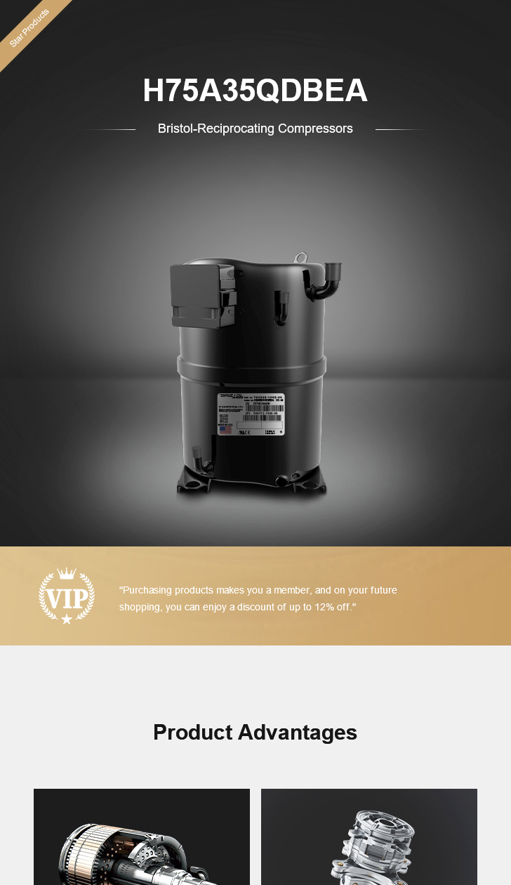 Bristol Compressor H75A35QDBEA, technical parameters pdf, structure diagram