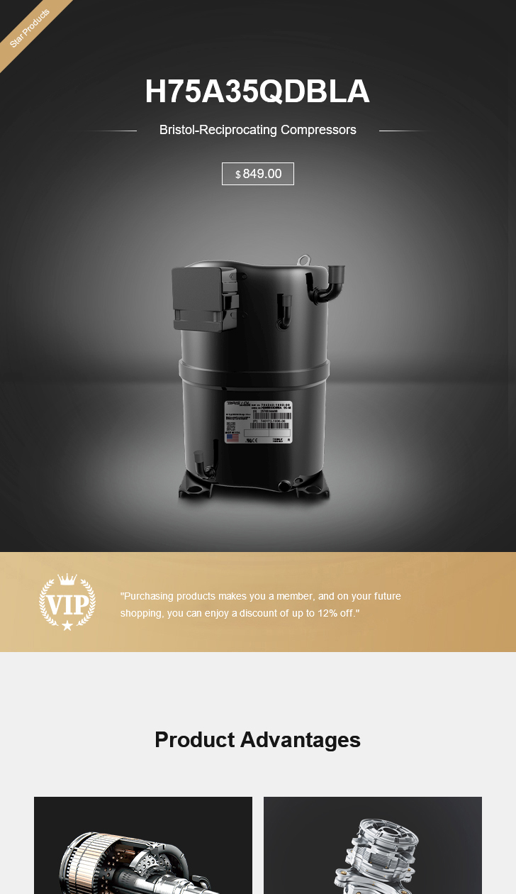 Bristol Compressor H75A35QDBLA, technical parameters pdf, structure diagram