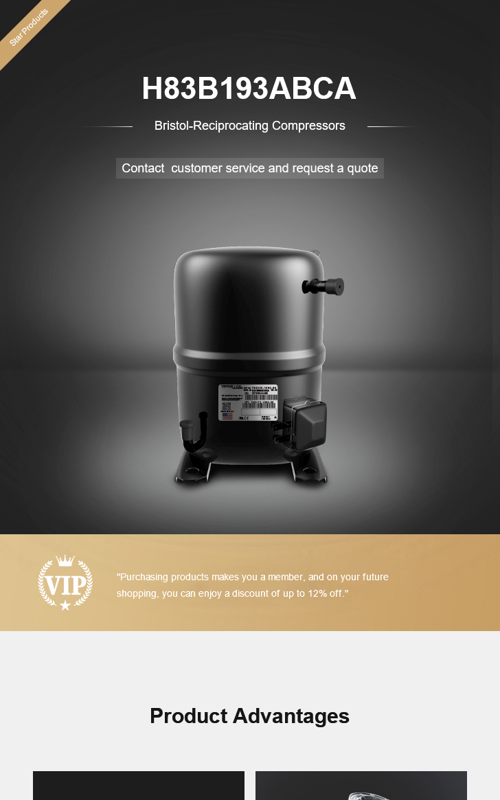 Bristol Compressor H83B193ABCA, technical parameters pdf, structure diagram