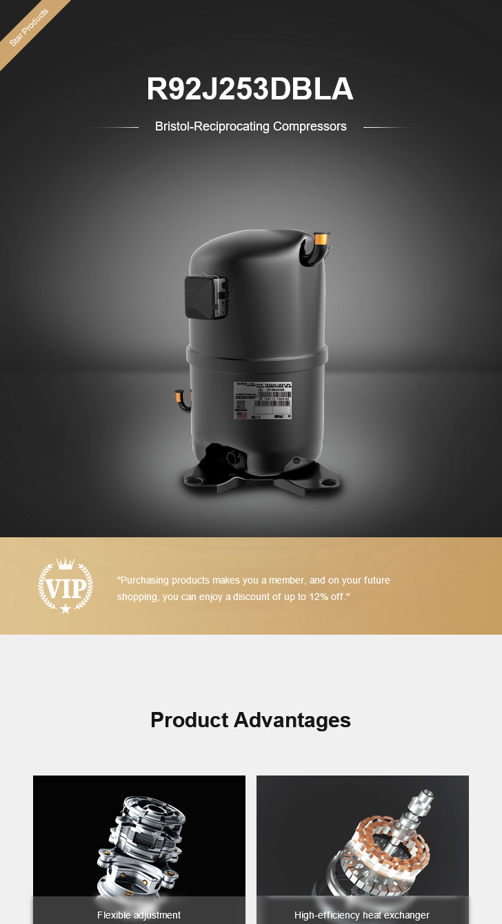 Bristol Compressor R92J253DBLA, technical parameters pdf, structure diagram
