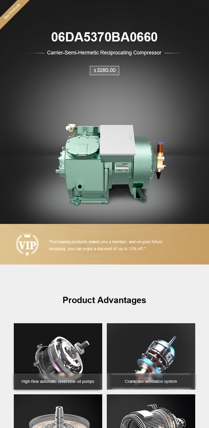 Carrier Compressor 06DA5370BA0660, technical parameters pdf, structure diagram