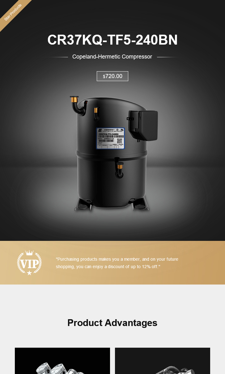 Copeland Compressor CR37KQ-TF5-240BN, technical parameters pdf, structure diagram