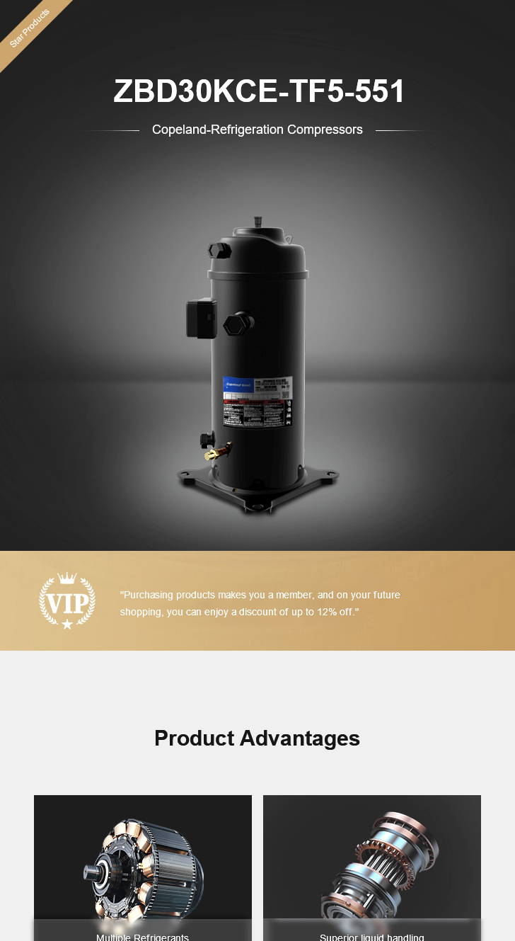Copeland Compressor ZBD30KCE-TF5-551, technical parameters pdf, structure diagram