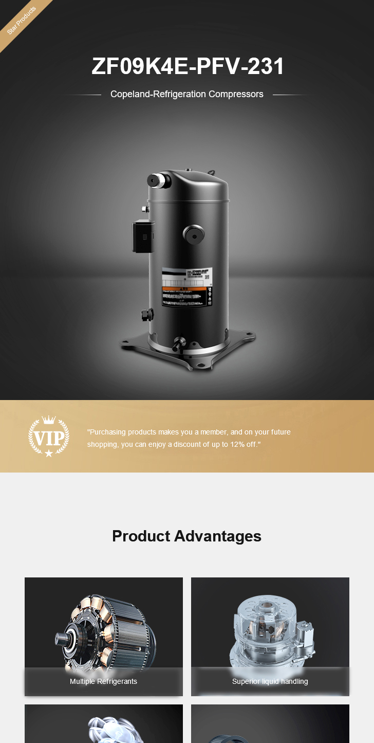 Copeland Compressor ZF09K4E-PFV-231, technical parameters pdf, structure diagram