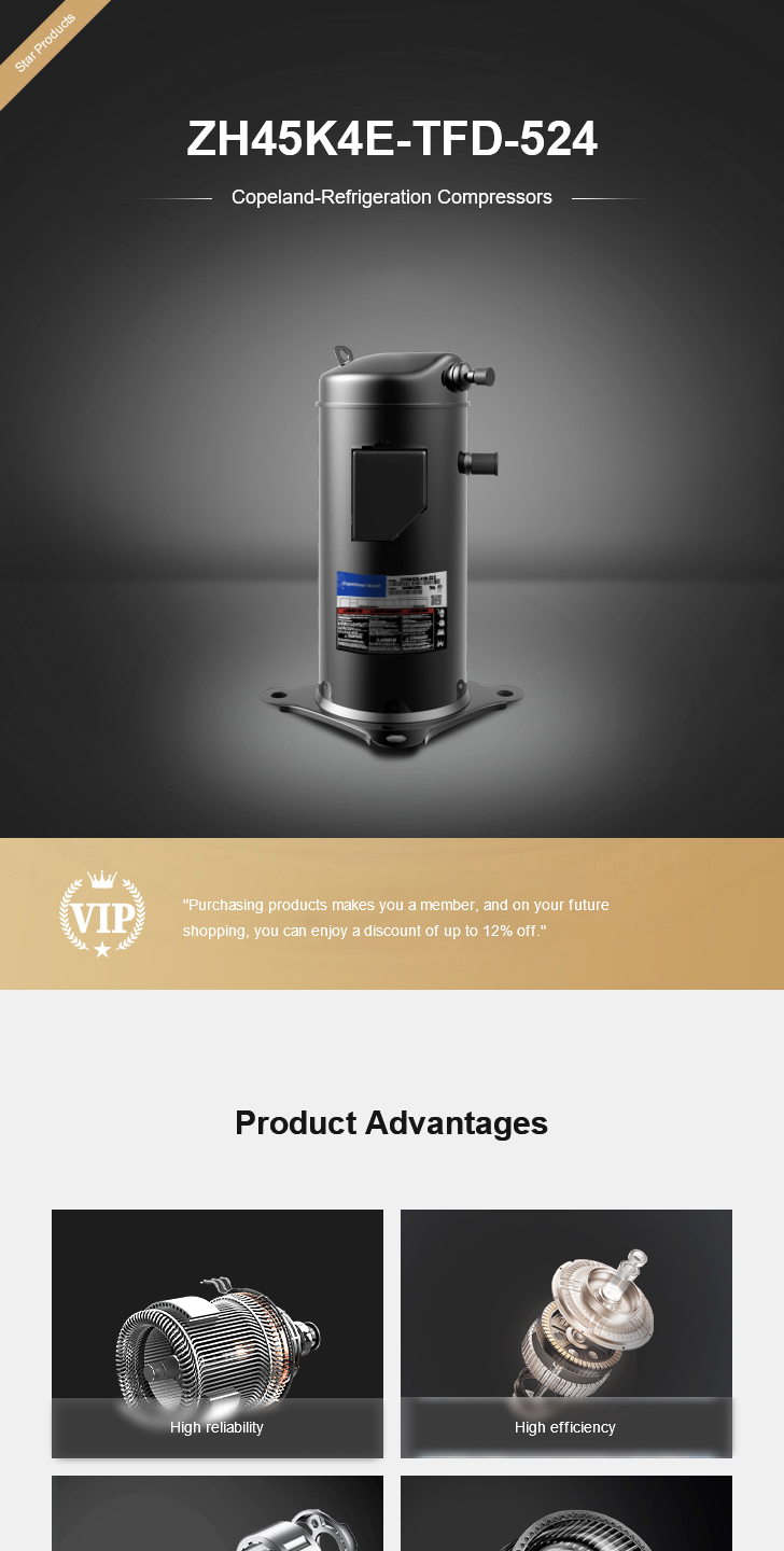 Copeland Compressor ZH45K4E-TFD-524, technical parameters pdf, structure diagram
