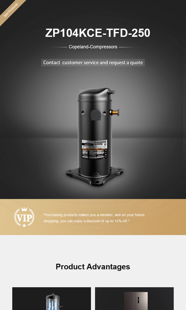 Copeland Compressor ZP104KCE-TFD-250, technical parameters pdf, structure diagram
