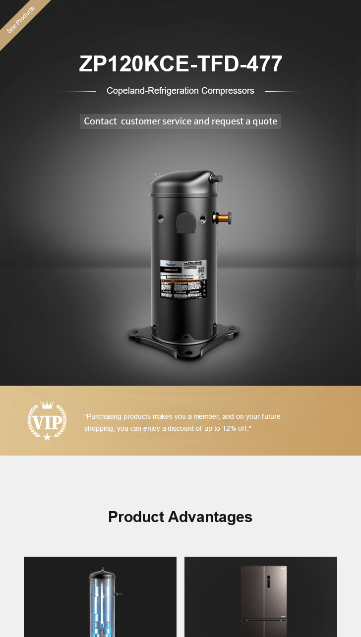 Copeland Compressor ZP120KCE-TFD-477, technical parameters pdf, structure diagram
