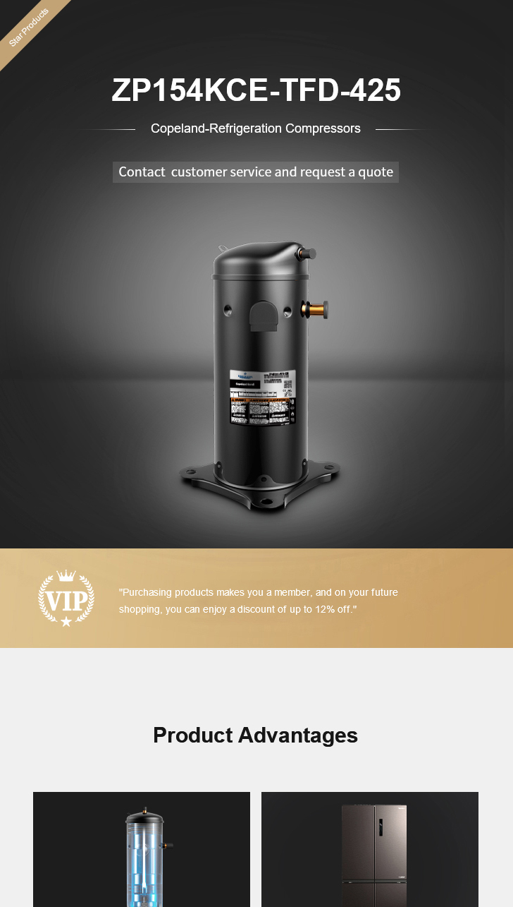 Copeland Compressor ZP154KCE-TFD-425, technical parameters pdf, structure diagram