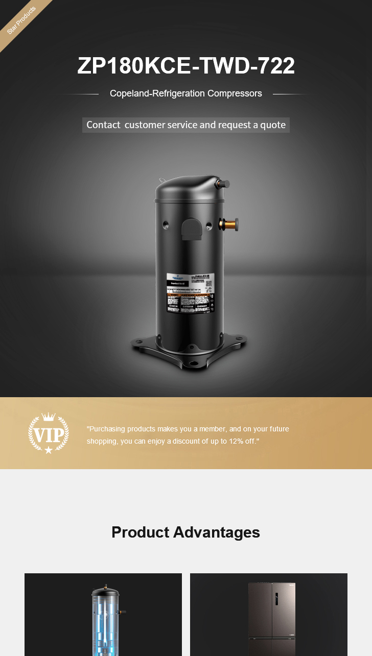 Copeland Compressor ZP180KCE-TWD-722, technical parameters pdf, structure diagram