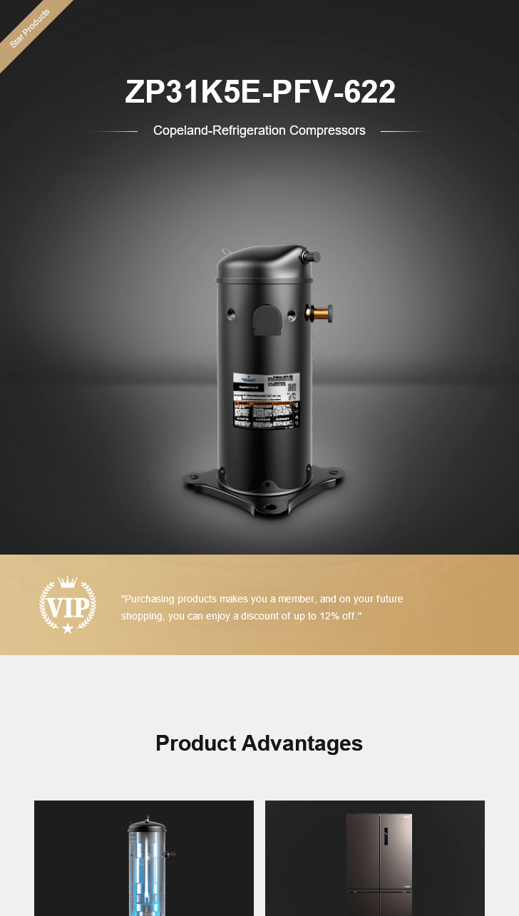 Copeland Compressor ZP31K5E-PFV-622, technical parameters pdf, structure diagram