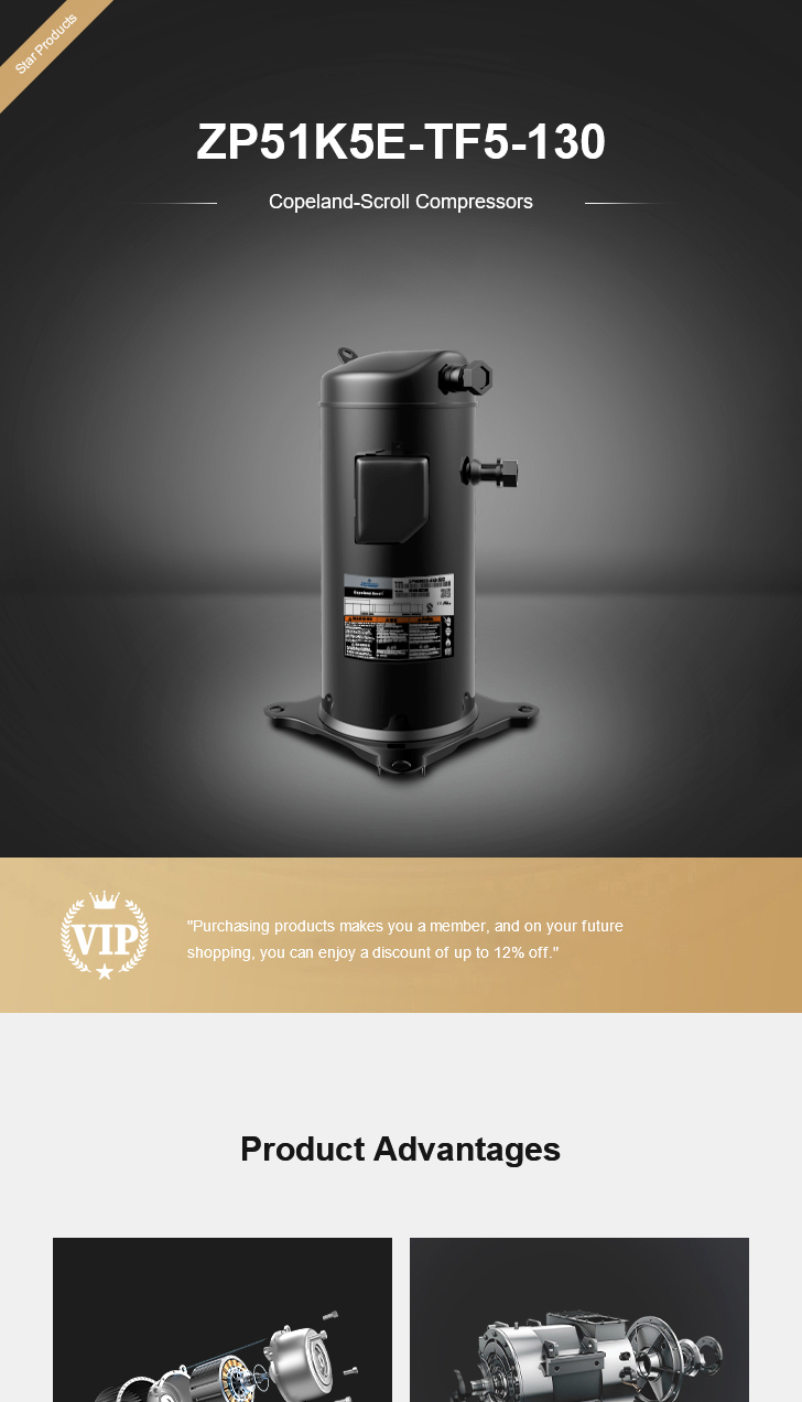 Copeland Compressor ZP51K5E-TF5-130, technical parameters pdf, structure diagram