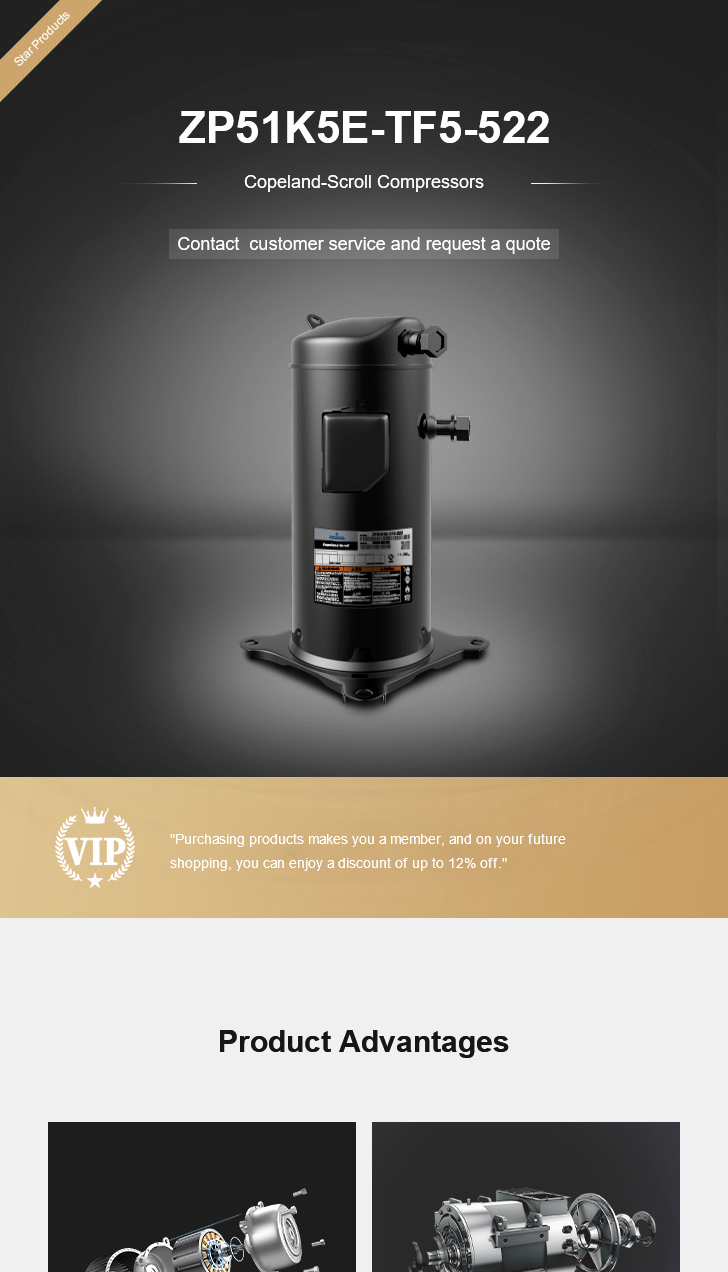 Copeland Compressor ZP51K5E-TF5-522, technical parameters pdf, structure diagram