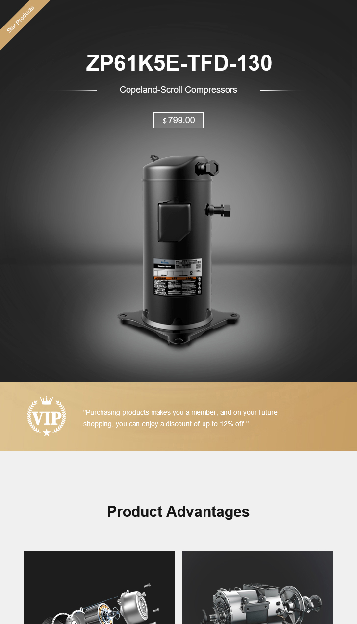 Copeland Compressor ZP61K5E-TFD-130, technical parameters pdf, structure diagram