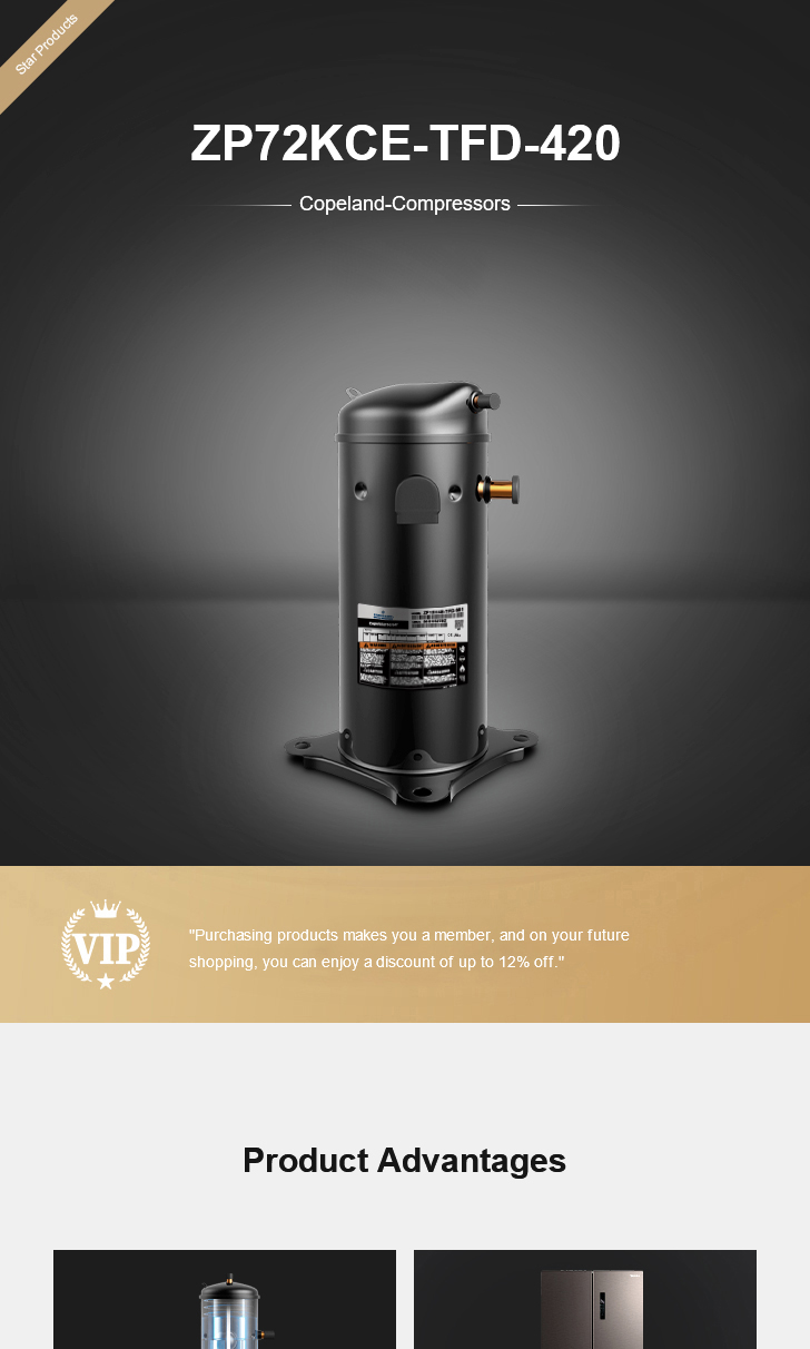 Copeland Compressor ZP72KCE-TFD-420, technical parameters pdf, structure diagram