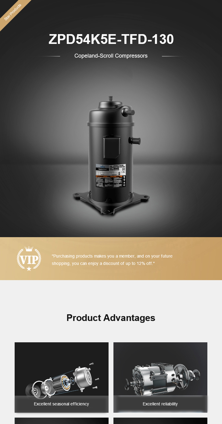 Copeland Compressor ZPD54K5E-TFD-130, technical parameters pdf, structure diagram