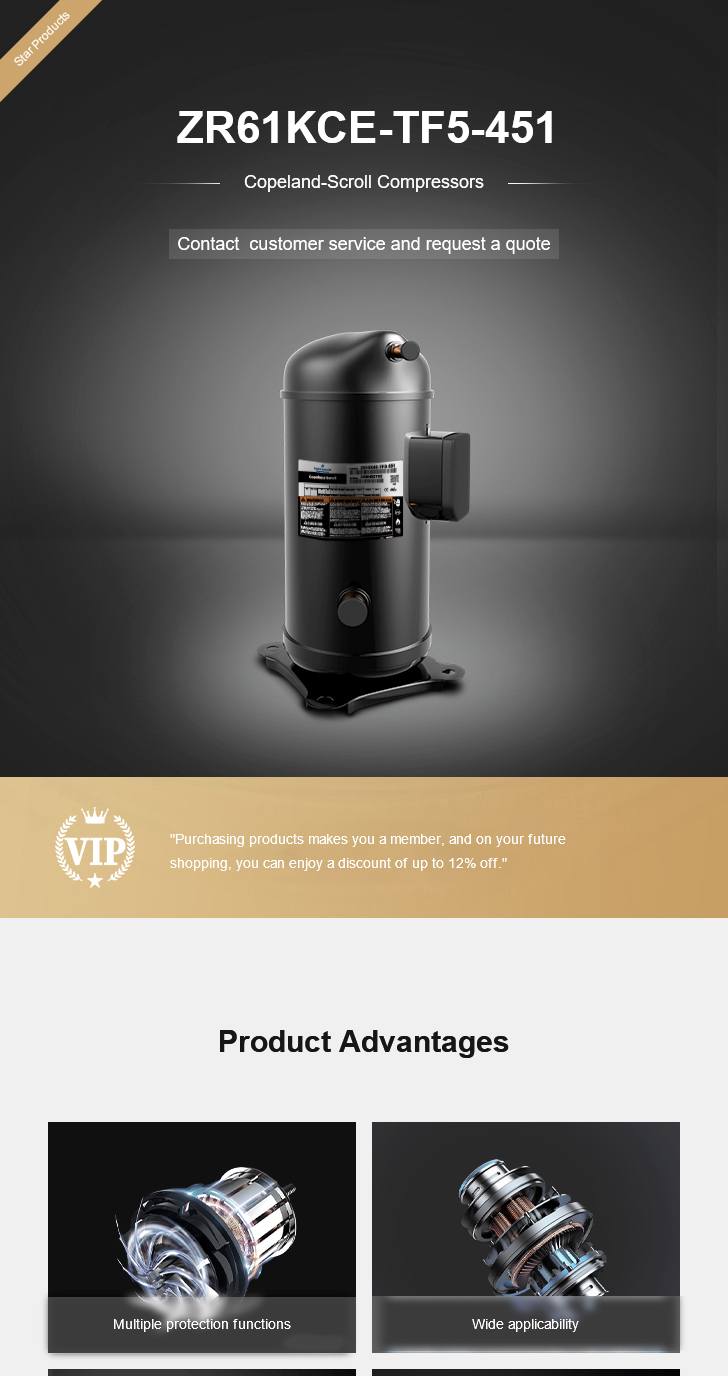 Copeland Compressor ZR61KCE-TF5-451, technical parameters pdf, structure diagram