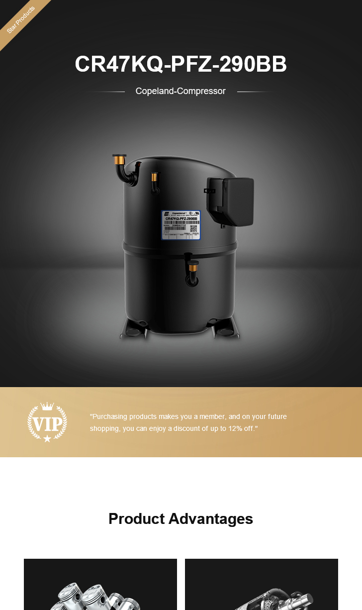 Copeland Compressor CR47KQ-PFZ-290BB, technical parameters pdf, structure diagram