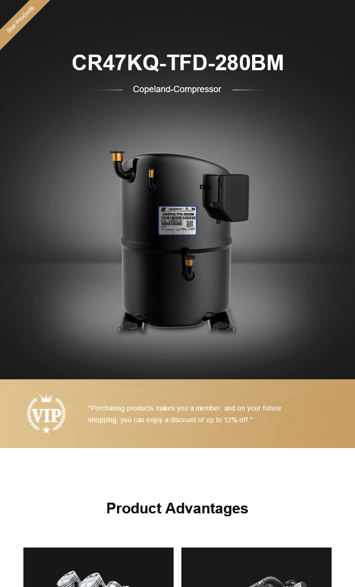 Copeland Compressor CR47KQ-TFD-280BM, technical parameters pdf, structure diagram