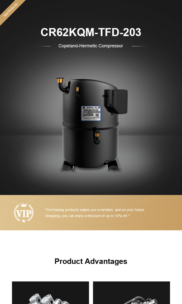 Copeland Compressor CR62KQM-TFD-203, technical parameters pdf, structure diagram