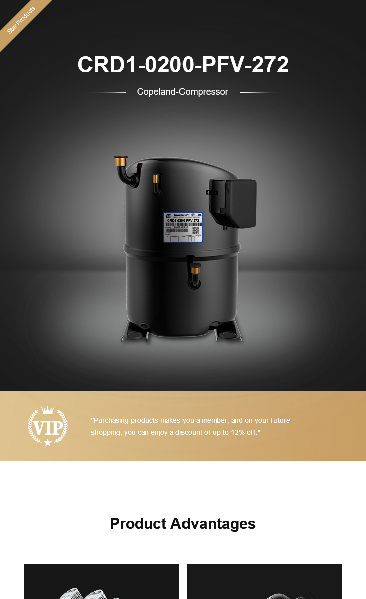 Copeland Compressor CRD1-0200-PFV-272, technical parameters pdf, structure diagram