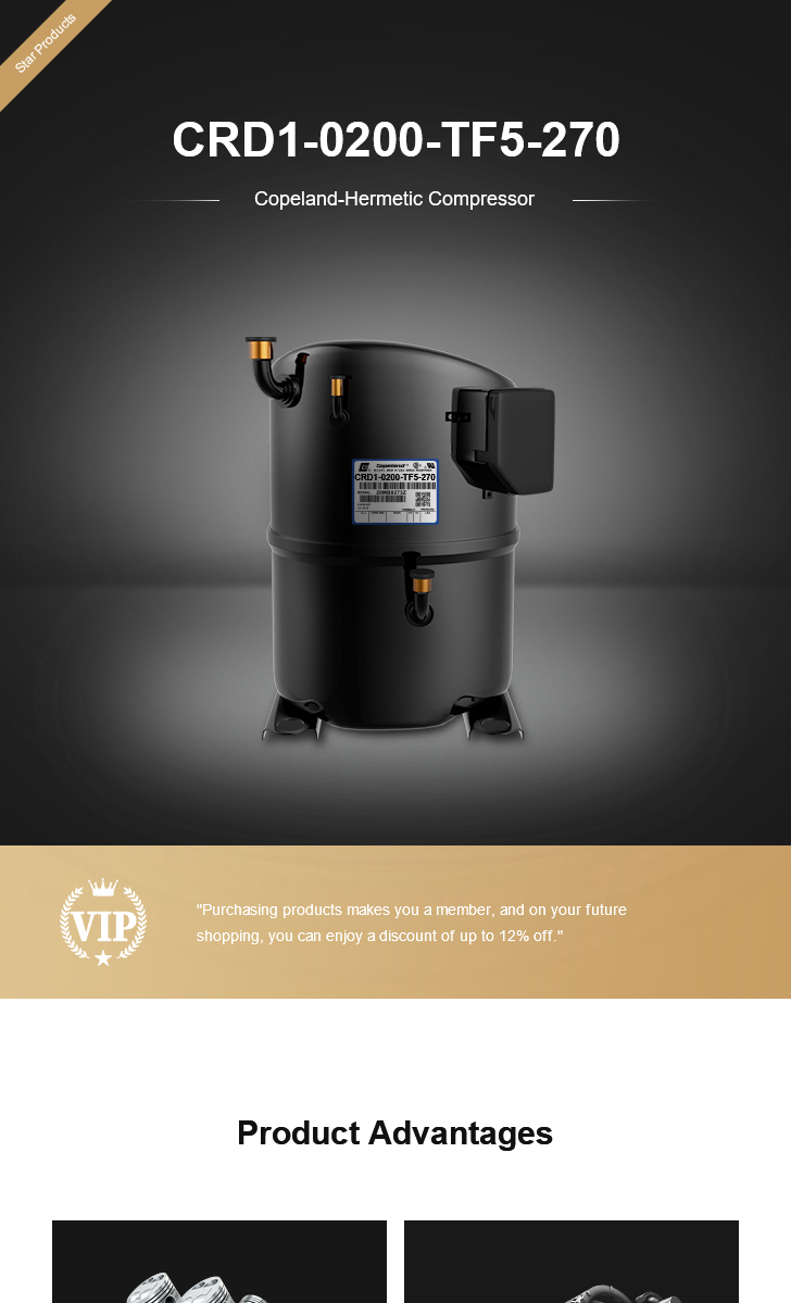 Copeland Compressor CRD1-0200-TF5-270, technical parameters pdf, structure diagram
