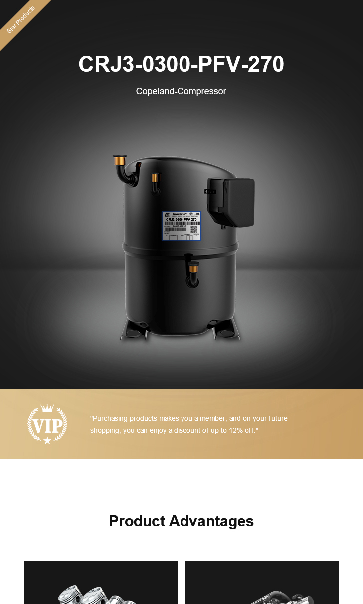 Copeland Compressor CRJ3-0300-PFV-270, technical parameters pdf, structure diagram