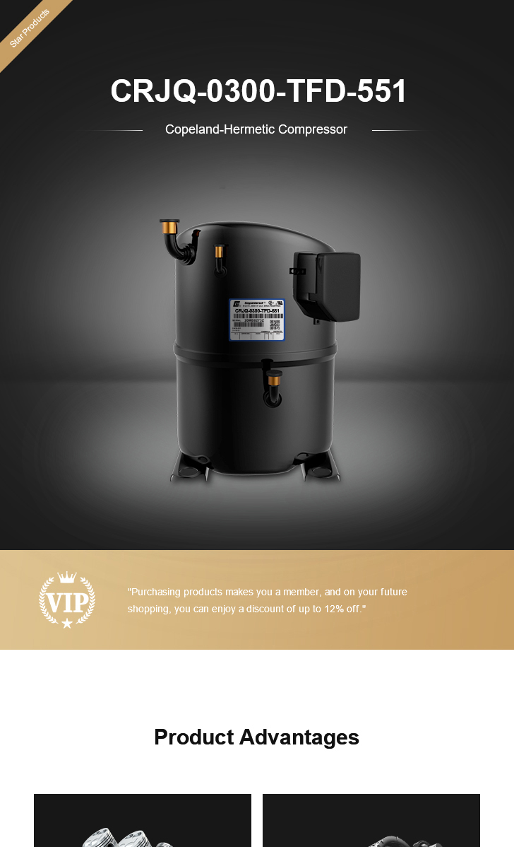 Copeland Compressor CRJQ-0300-TFD-551, technical parameters pdf, structure diagram