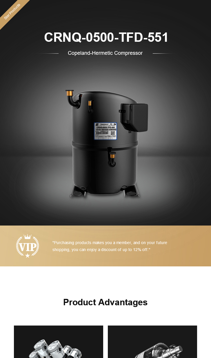 Copeland Compressor CRNQ-0500-TFD-551, technical parameters pdf, structure diagram