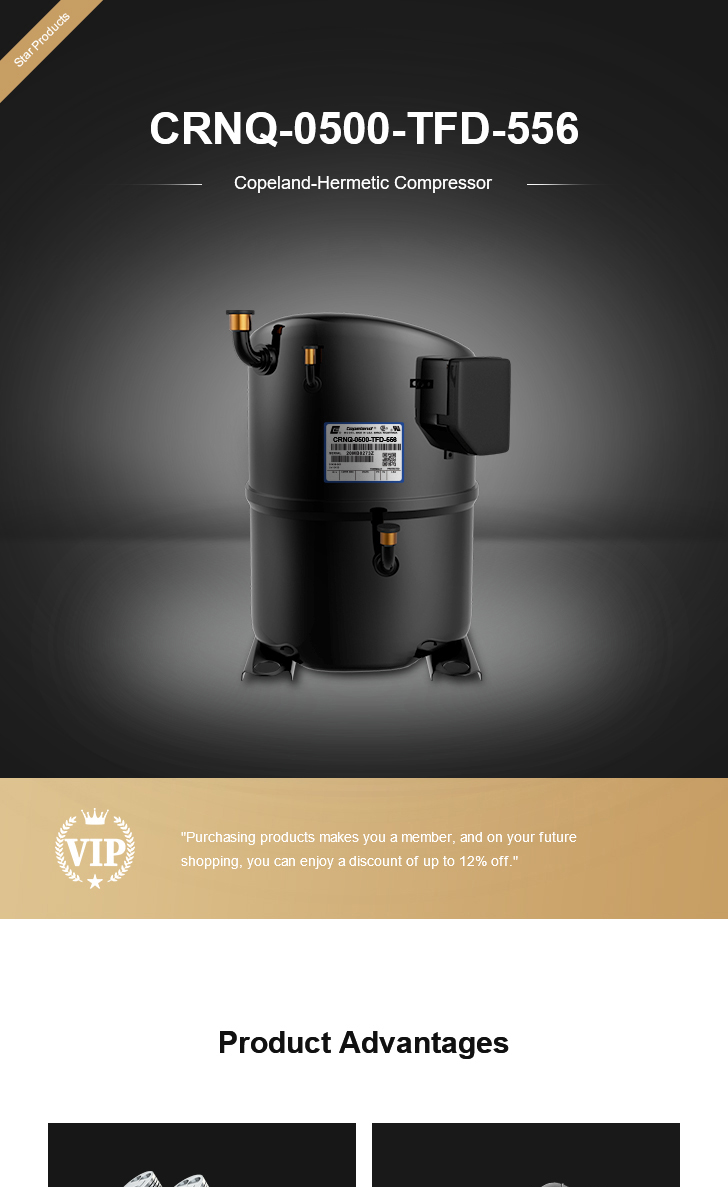 Copeland Compressor CRNQ-0500-TFD-556, technical parameters pdf, structure diagram