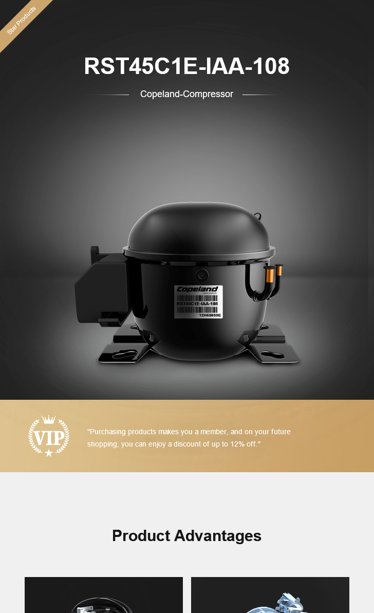 Copeland Compressor RST45C1E-IAA-108, technical parameters pdf, structure diagram