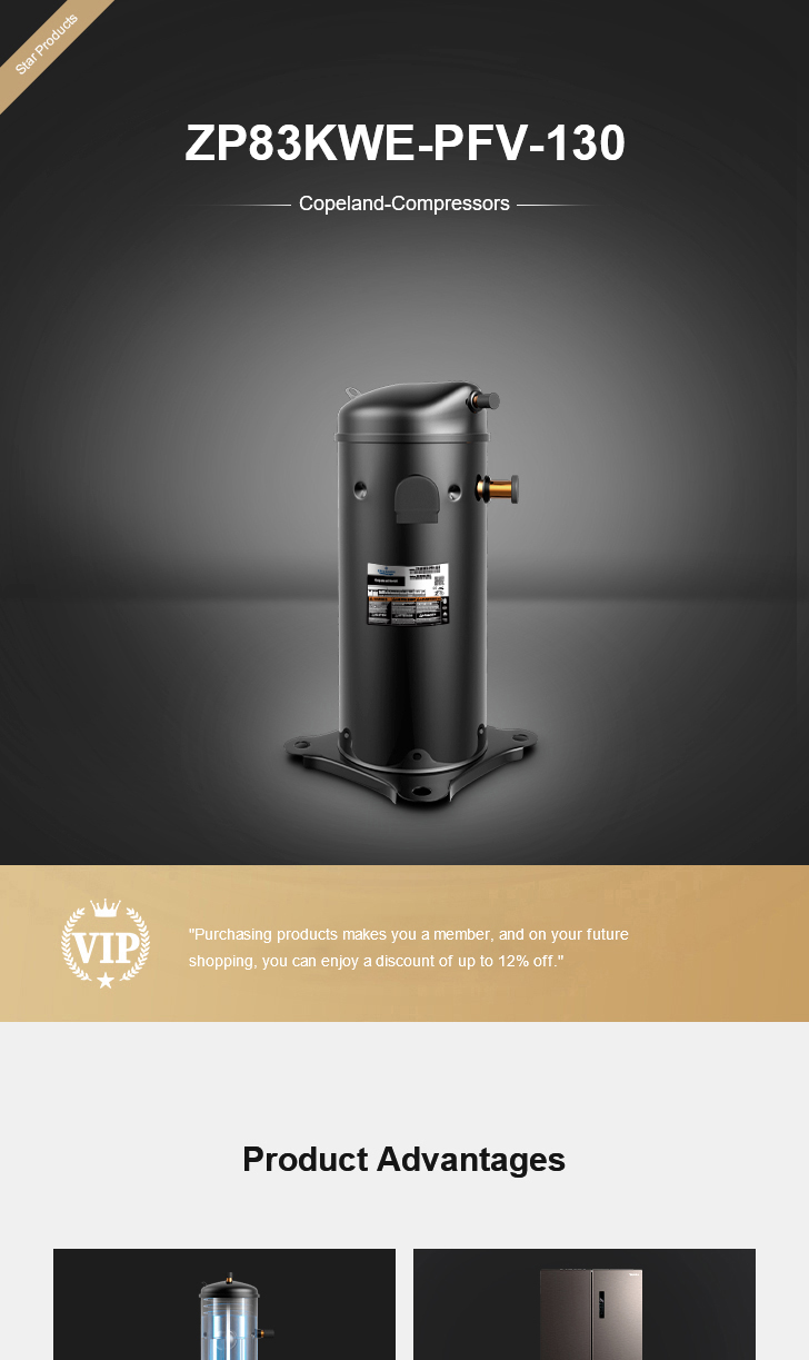 Copeland Compressor ZP83KWE-PFV-130, technical parameters pdf, structure diagram