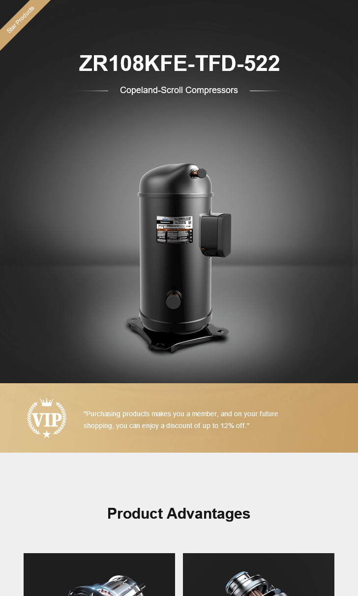 Copeland Compressor ZR108KFE-TFD-522, technical parameters pdf, structure diagram