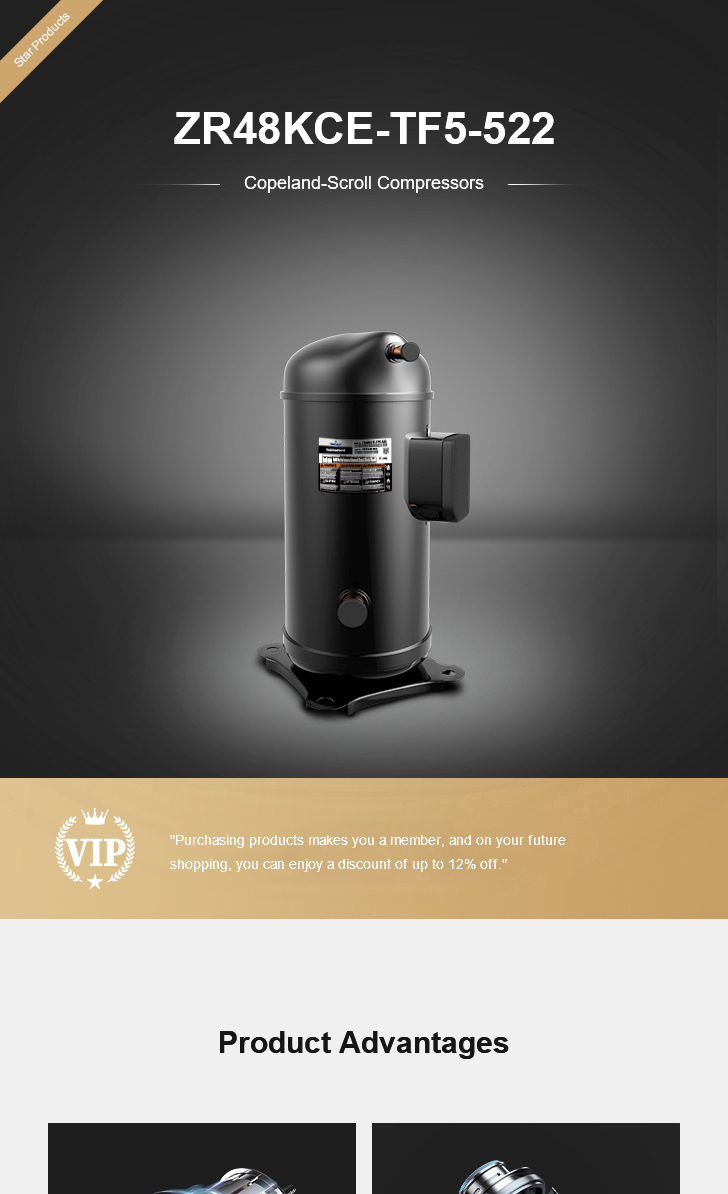 Copeland Compressor ZR48KCE-TF5-522, technical parameters pdf, structure diagram