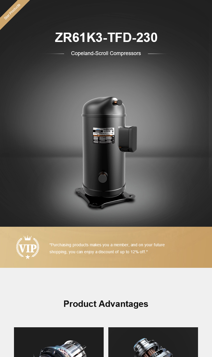 Copeland Compressor ZR61K3-TFD-230, technical parameters pdf, structure diagram