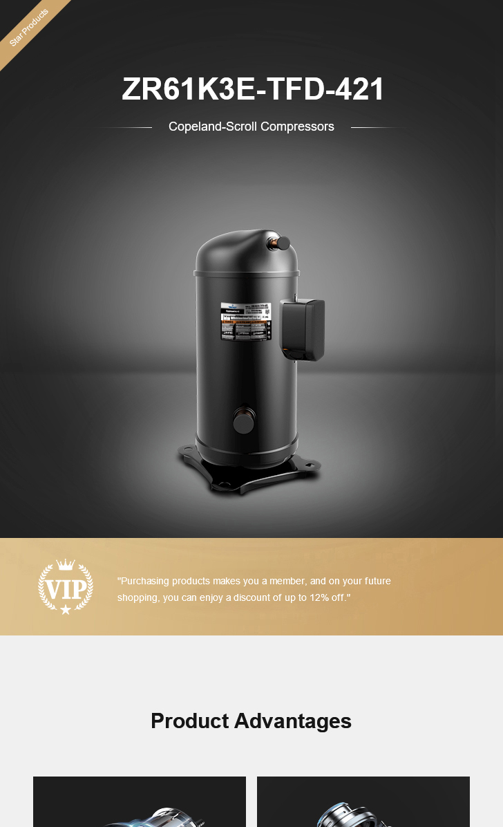 Copeland Compressor ZR61K3E-TFD-421, technical parameters pdf, structure diagram