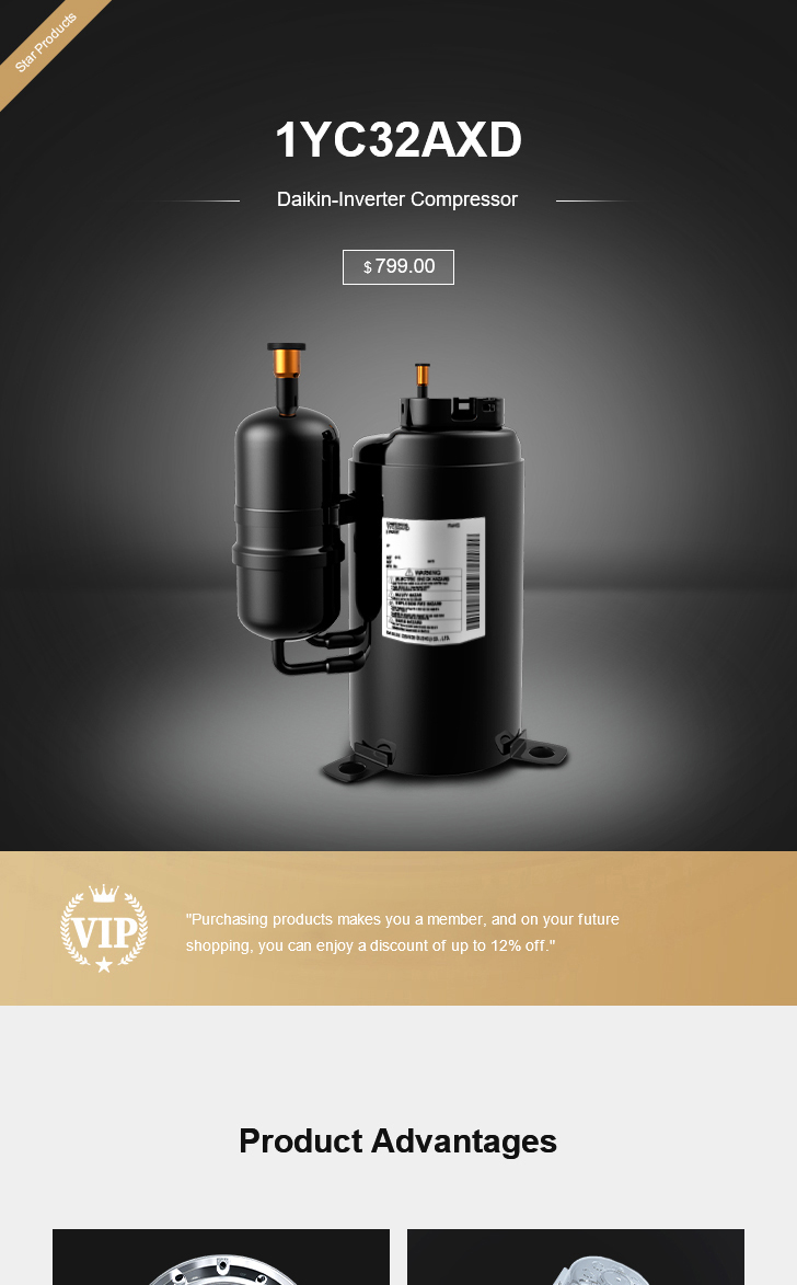 Daikin Compressor 1YC32AXD, technical parameters pdf, structure diagram