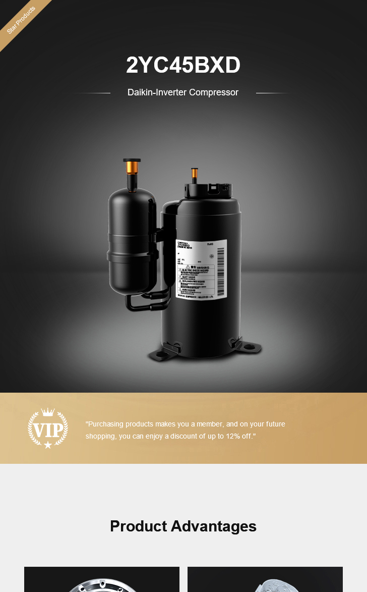 Daikin Compressor 2YC45BXD, technical parameters pdf, structure diagram