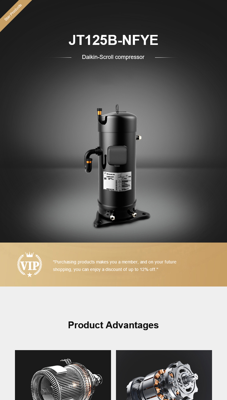 Daikin Compressor JT125B-NFYE, technical parameters pdf, structure diagram