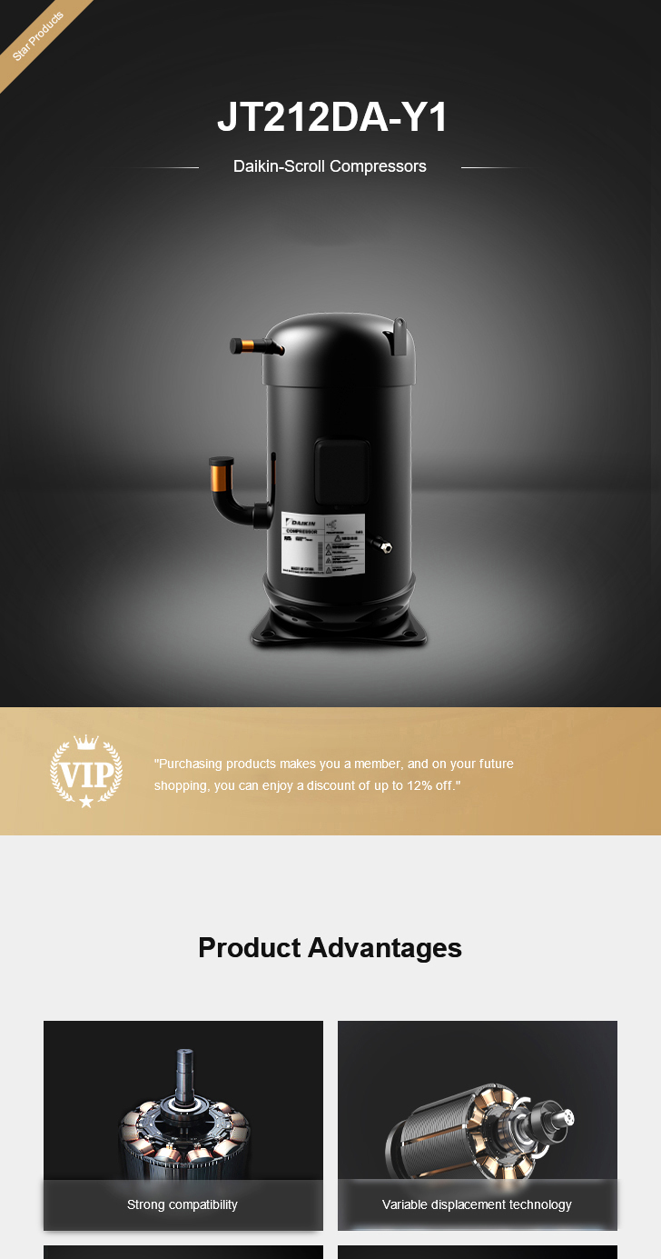 Daikin Compressor JT335D-TYE, technical parameters pdf, structure diagram